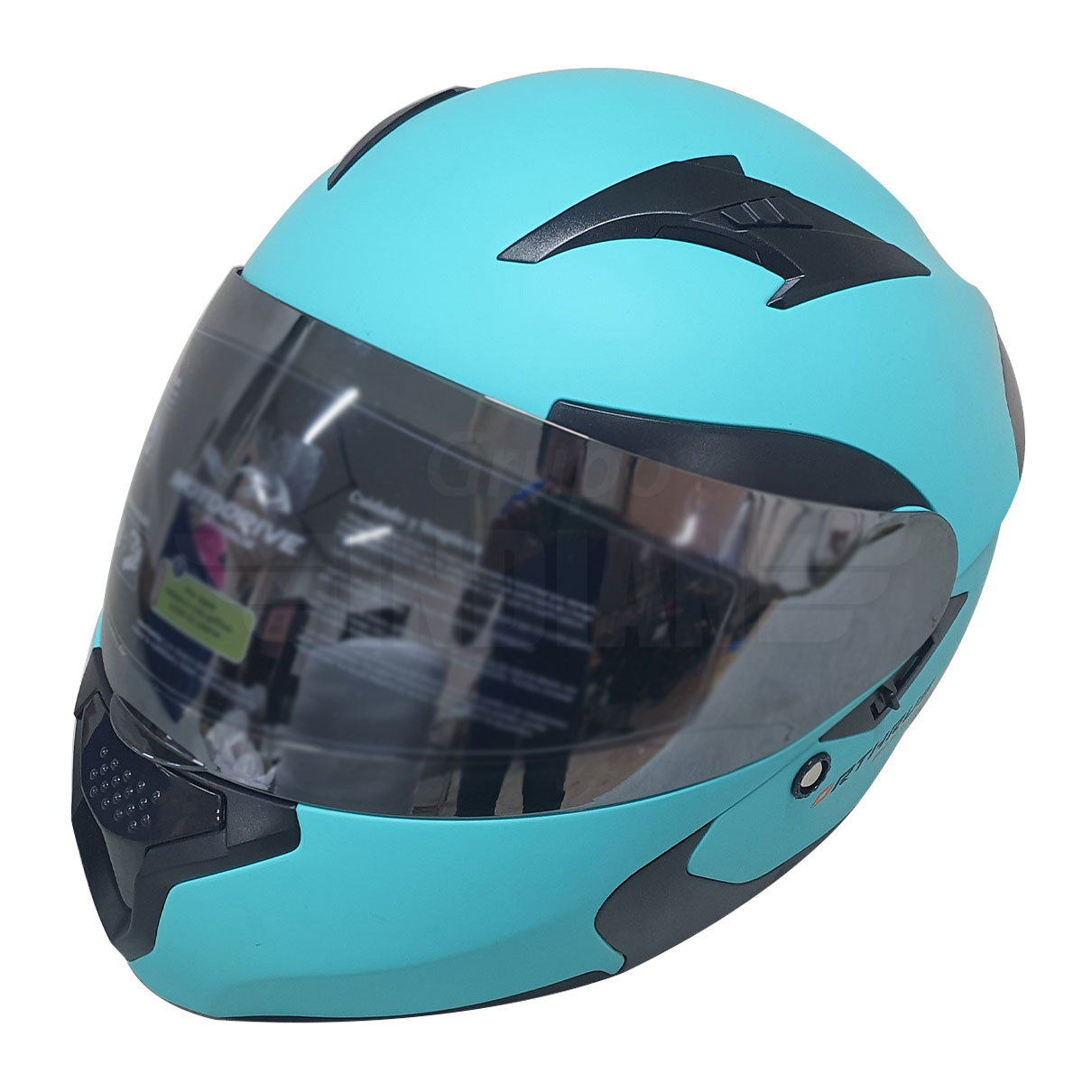 Casco Integral Azul Celeste Moto Orthrus / Dot / Mica Visor